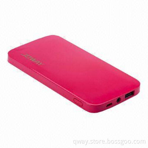 Li-polymer Cell 5,000mAh Power Bank for iPhone and iPad, Same Time, 5V/1A Input, 3-5 Hours